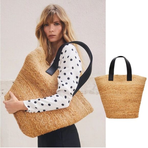Last! Mango Jute Shopper Bag New - Picture 1 of 8
